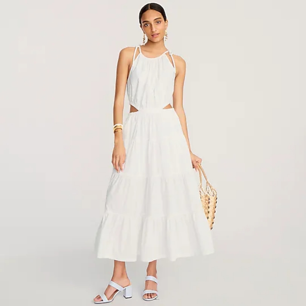 NEW J.Crew Harbour side-cutout dress White XS